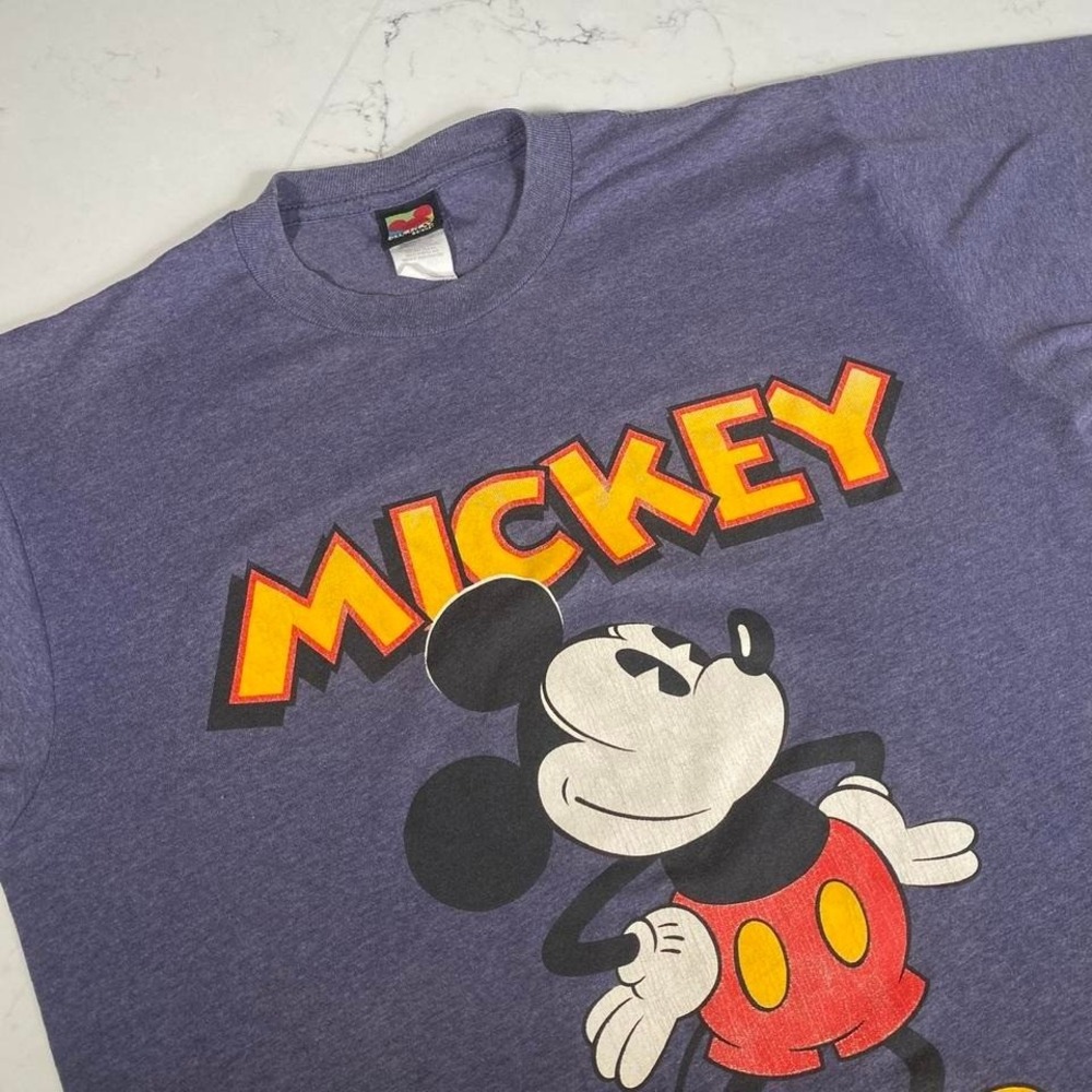 Vintage 90s Mickey Mouse T-Shirt Purple Mickey by Velva Sheen | Size Large